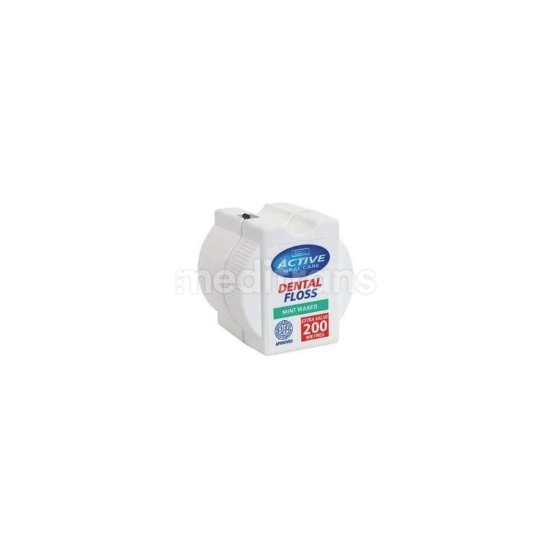 Зубная нить Active Oral Floss 200m вощеная мятная