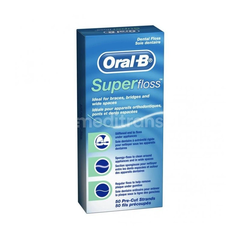 Зубная нить Super floss для мостов и аппаратов