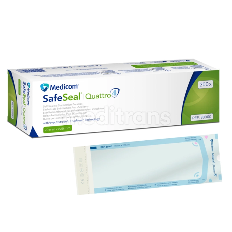 Пакеты для стерилизации MEDICOM SafeSeal Quattro 200 шт.