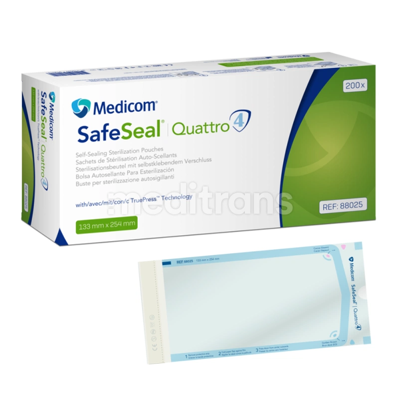 Пакеты для стерилизации MEDICOM SafeSeal Quattro 200 шт.