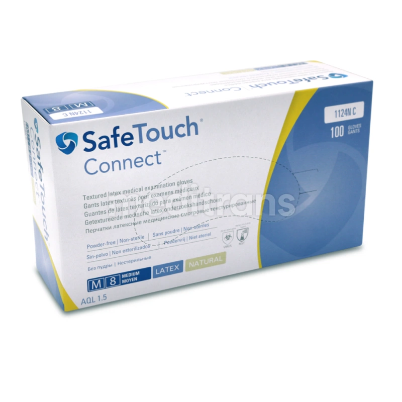Перчатки из латекса SafeTouch Connect без порошка Natural