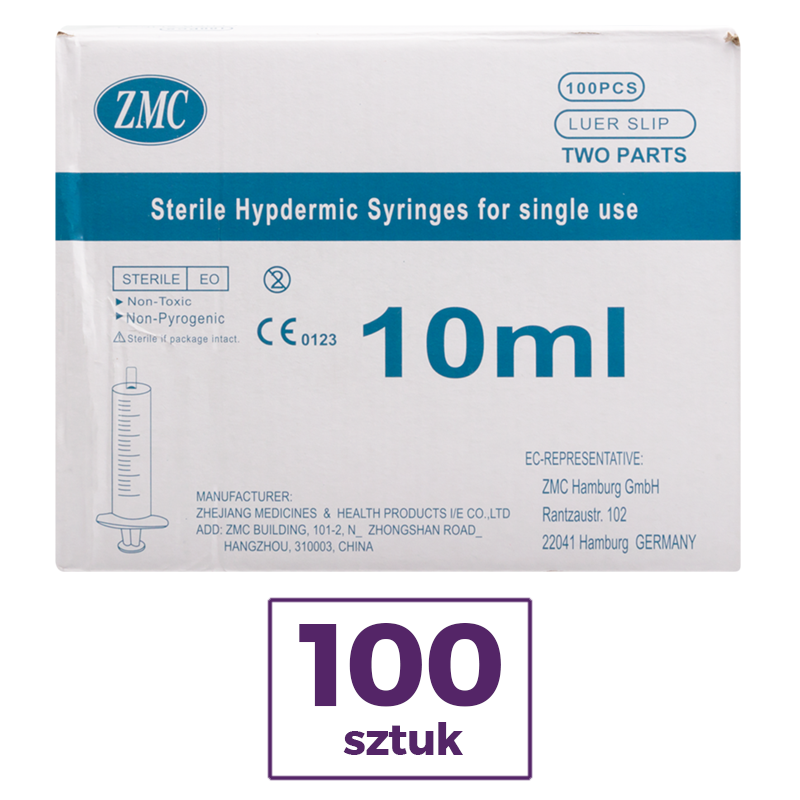 Одноразовые шприцы 10 мл × 100 шт. ZMC