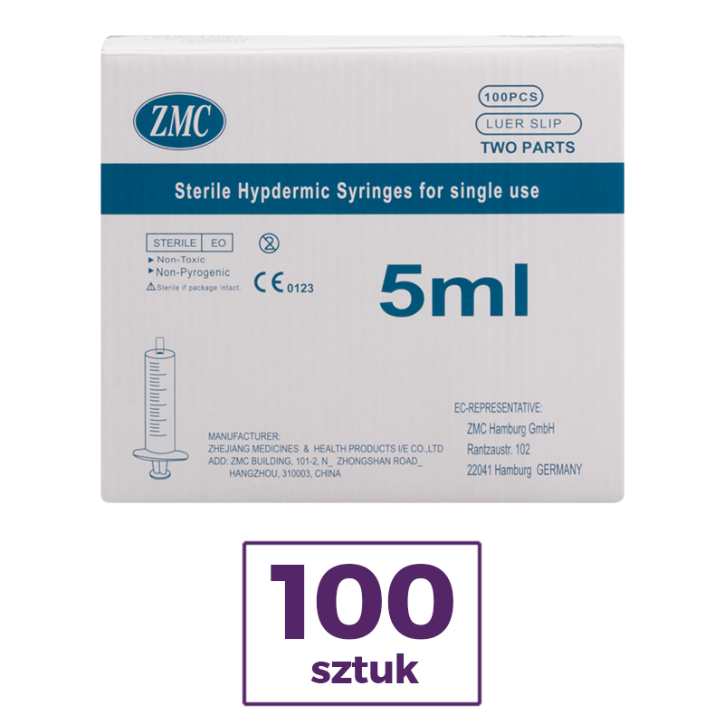 Одноразовые шприцы 5 мл × 100 шт. ZMC