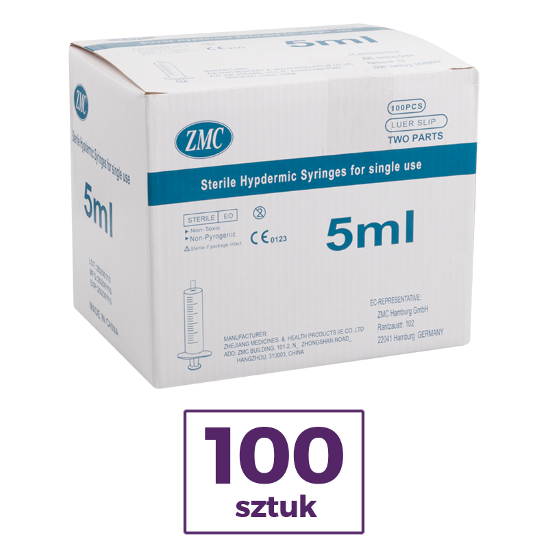 Одноразовые шприцы 5 мл × 100 шт. ZMC