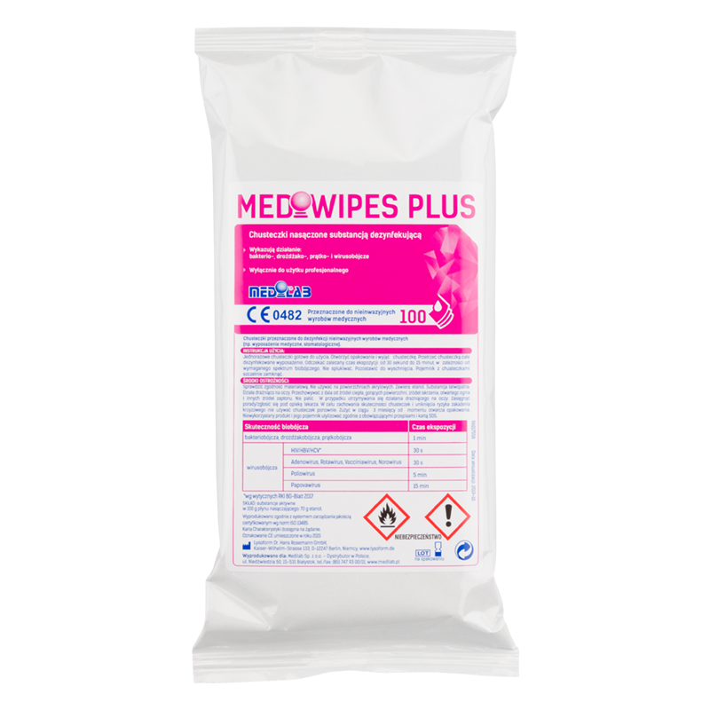 Спиртовые салфетки MEDIWIPES PLUS вкладыш 100 шт. MediLab