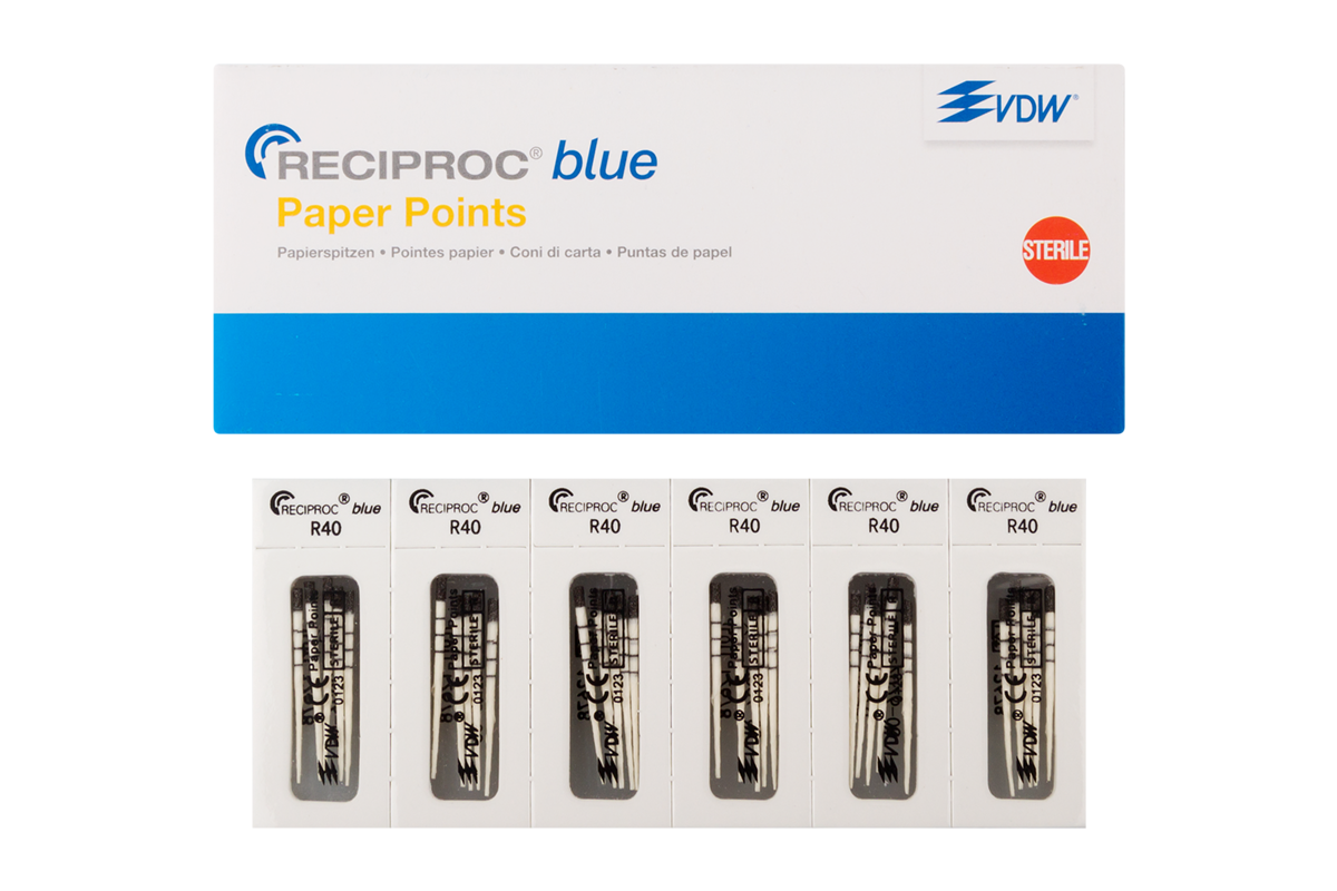 Бумажные штифты Reciproc Blue, 180 шт. VDW