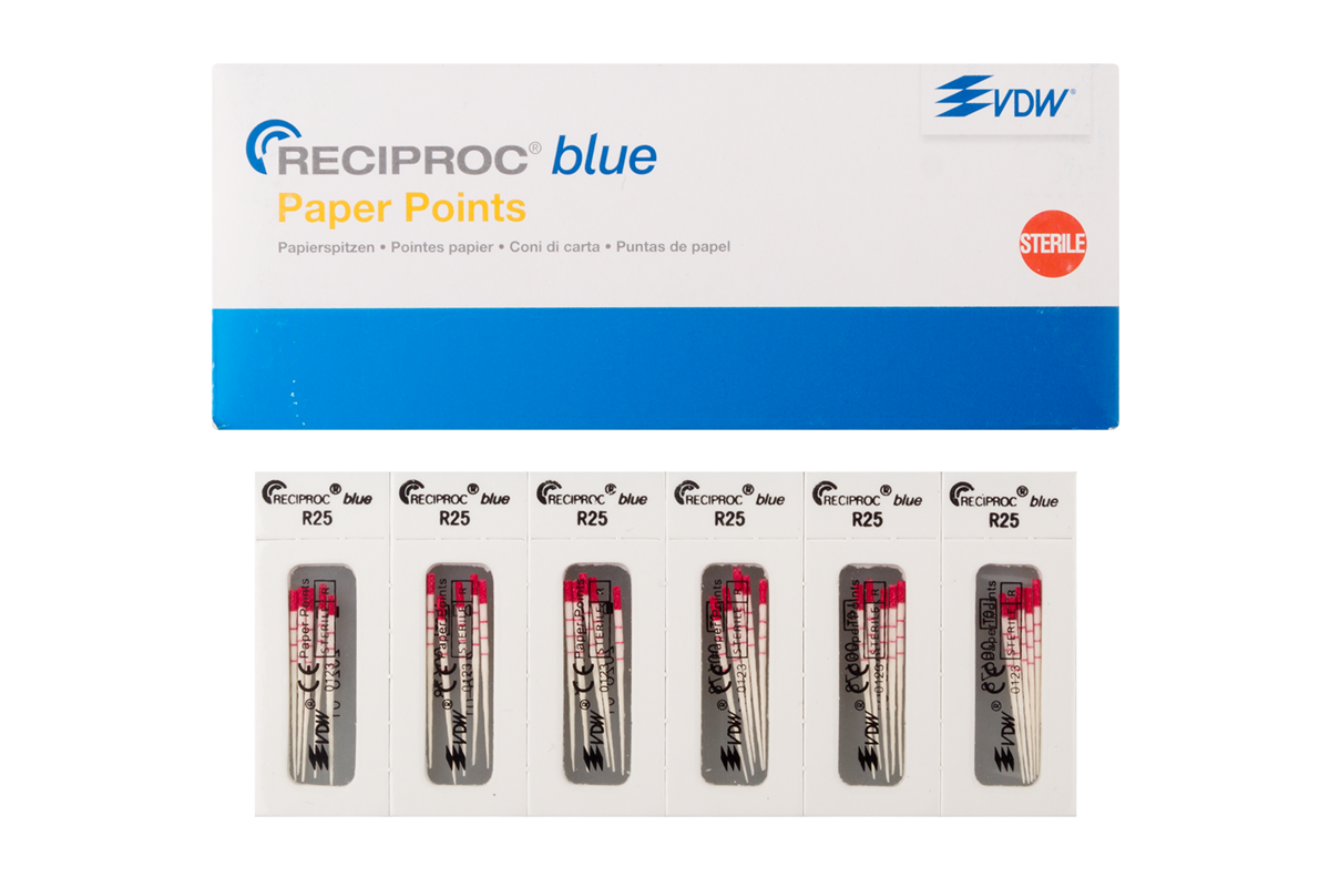 Бумажные штифты Reciproc Blue, 180 шт. VDW