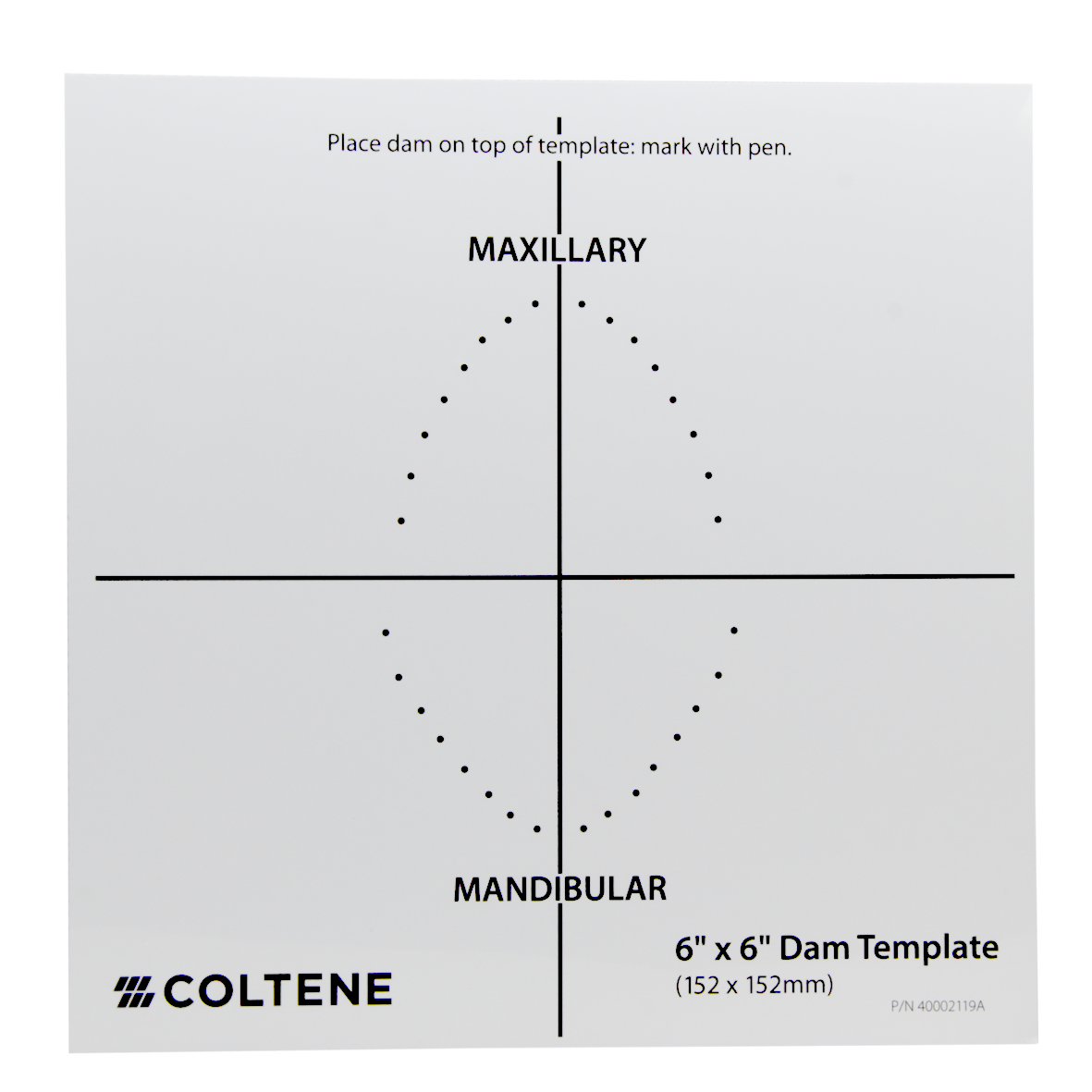 Шаблон для коффердама Template 6×6 Coltene