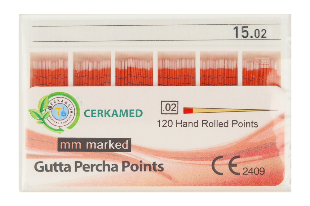 Гуттаперчевые штифты 2% 120 шт. Cerkamed