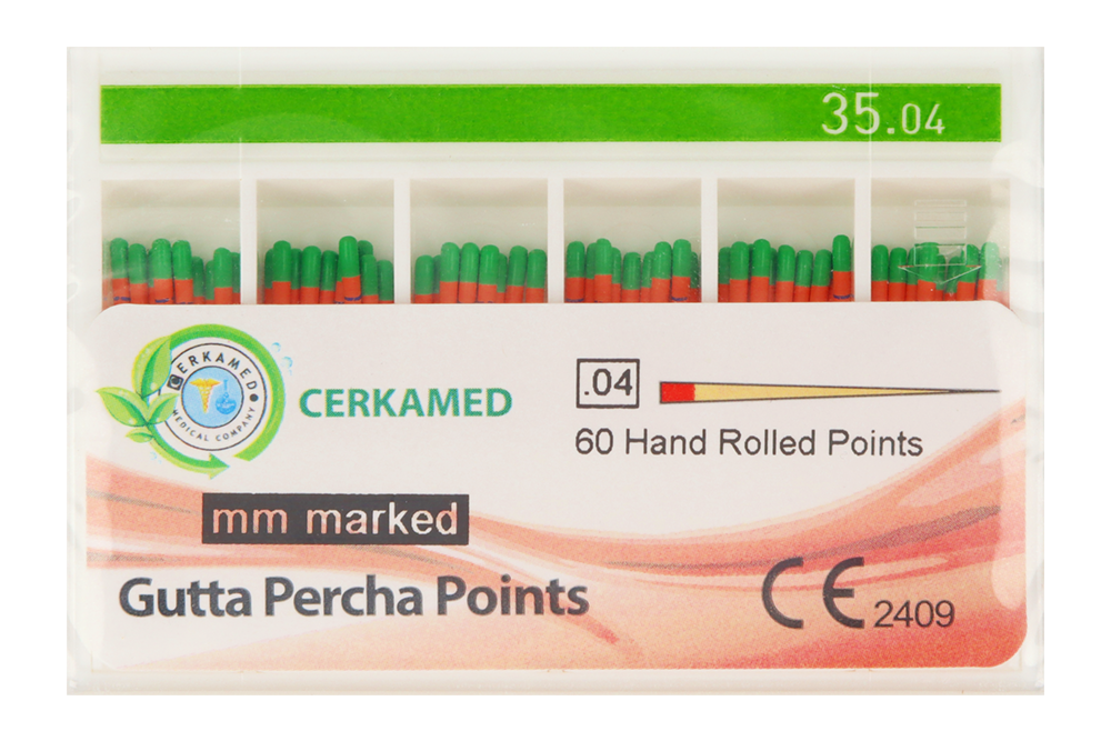 Гуттаперчевые штифты 4% 60 шт. Cerkamed