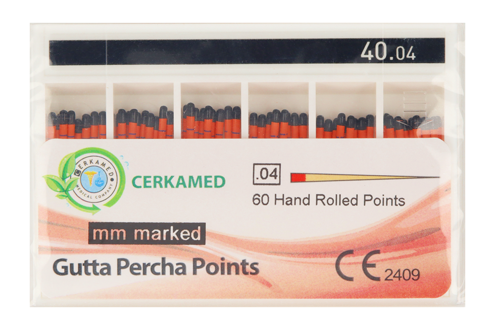Гуттаперчевые штифты 4% 60 шт. Cerkamed