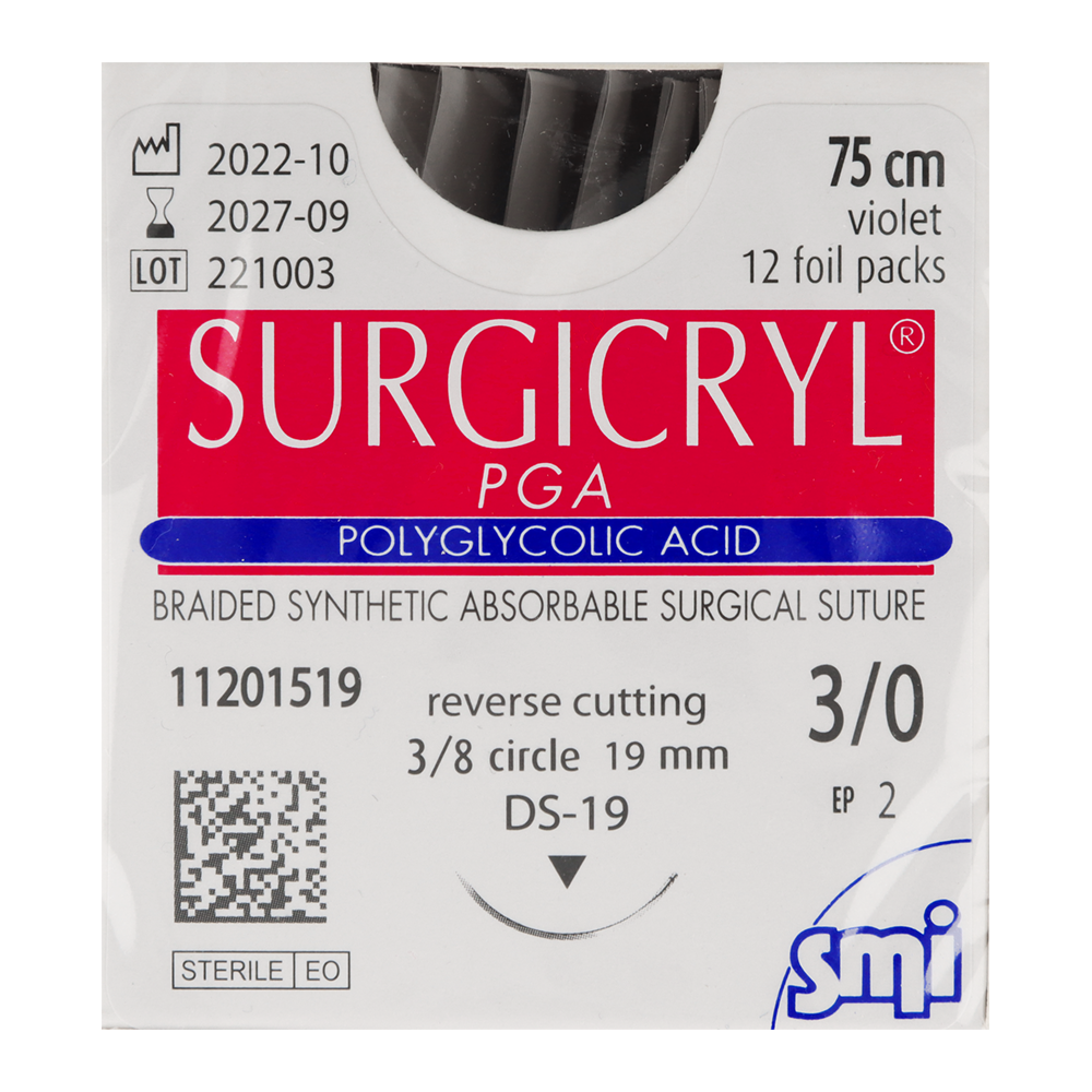 Рассасывающиеся нити Surgicryl, 12 шт. SMI