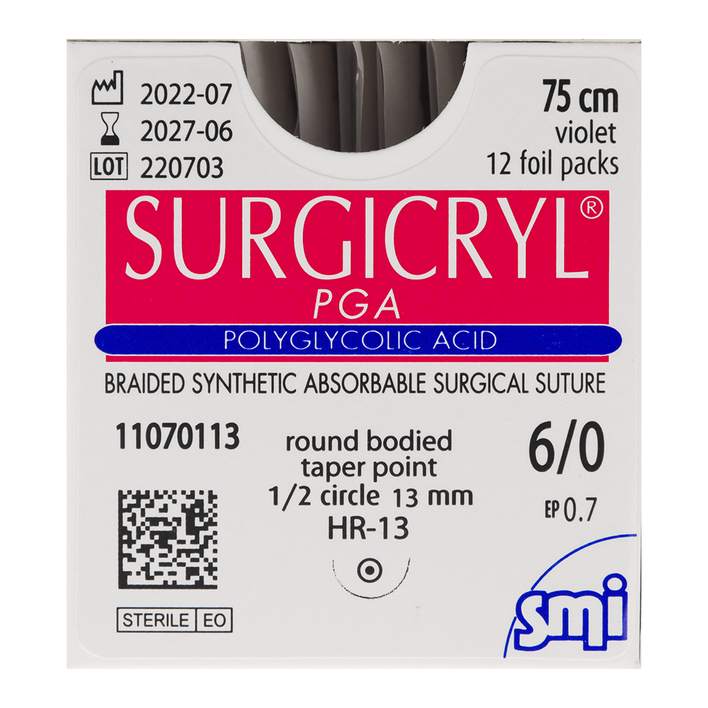 Рассасывающиеся нити Surgicryl, 12 шт. SMI