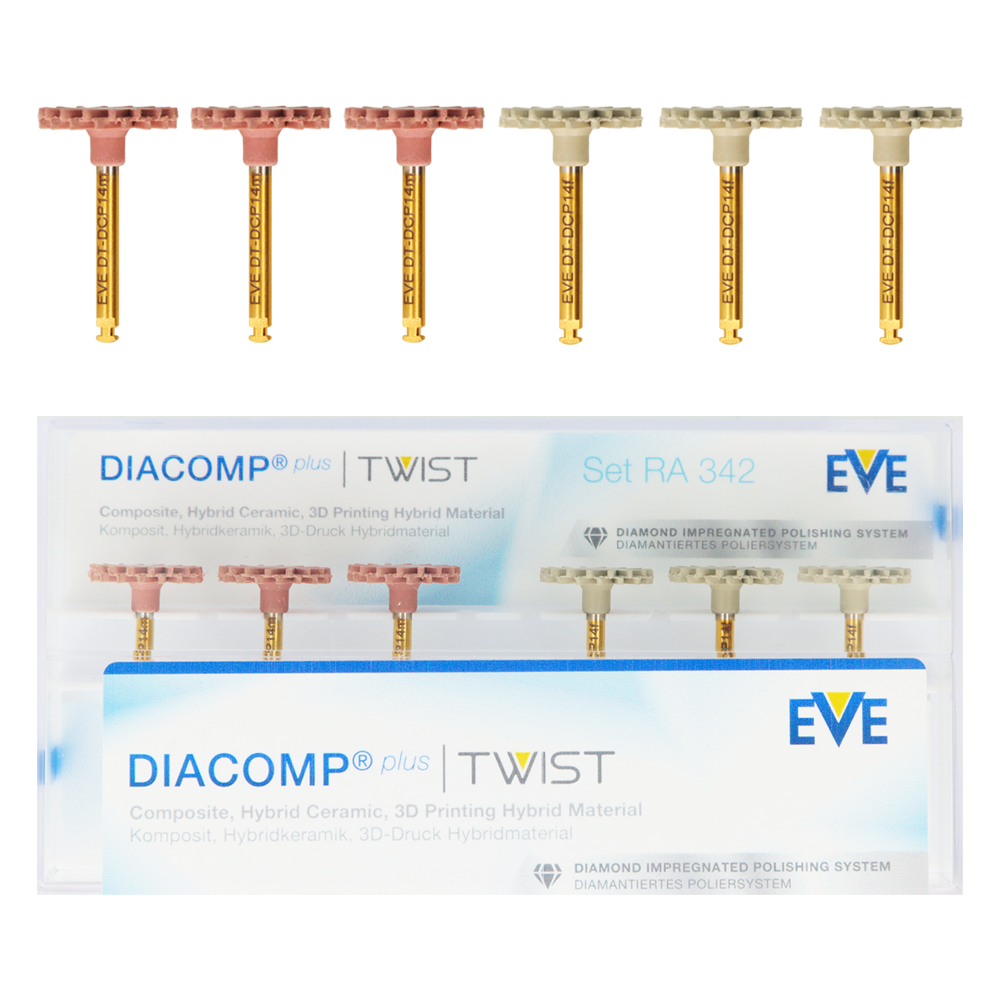 Алмазные полиры Diacomp Plus Twist, 6 шт. EVE
