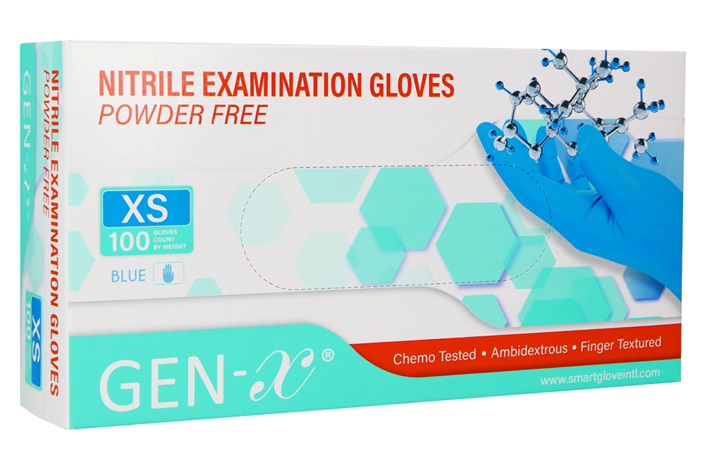 Синие нитриловые перчатки Gen-X, 100 шт.