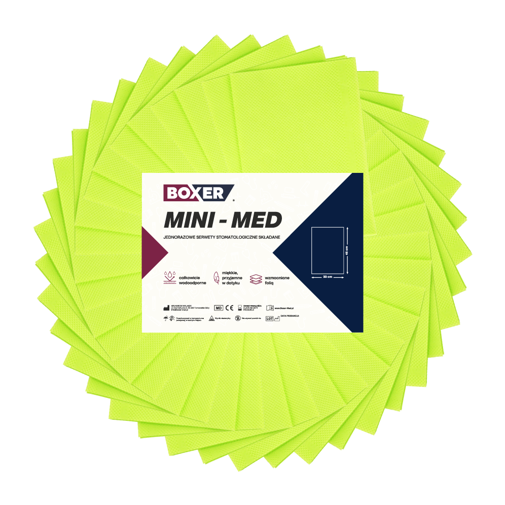 Складываемые салфетки MINI-MED 400 шт. Boxer лаймовые