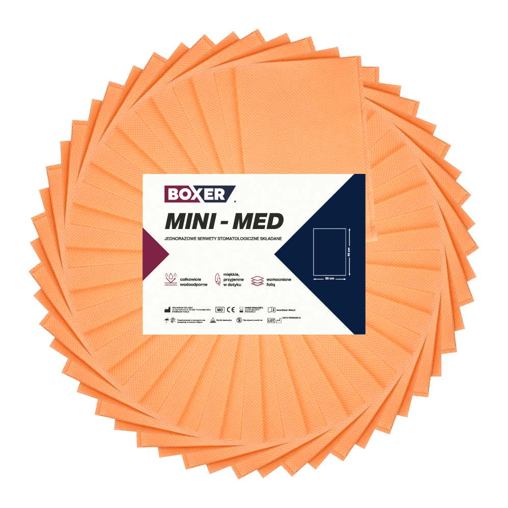 Нагрудники одноразовые MINI-MED 400 шт. Boxer – лососевого цвета