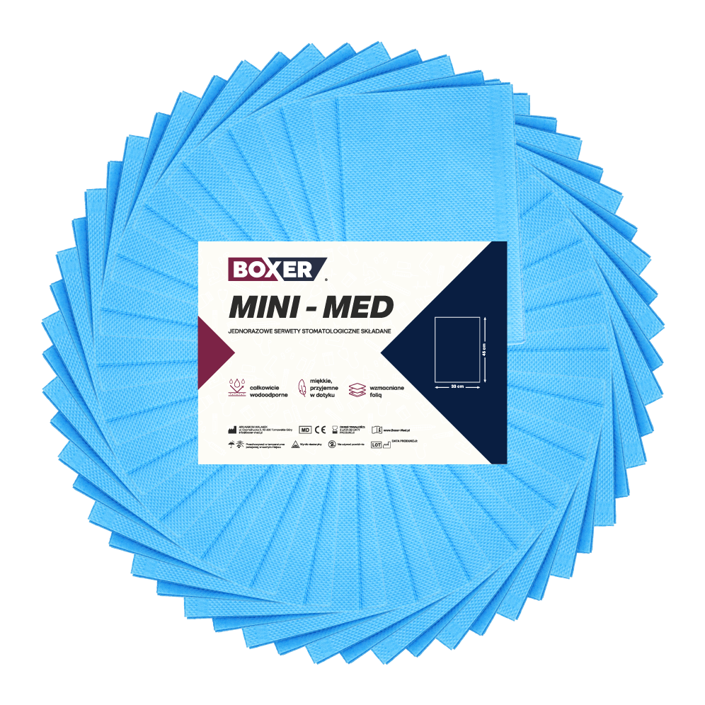 Нагрудники одноразовые MINI-MED 400 шт. Boxer – голубые