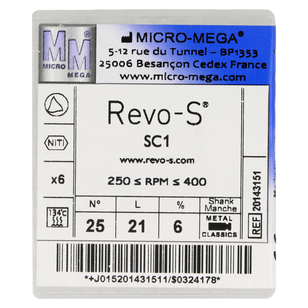 Ротационные файлы Revo-S 6 шт. Micro-Mega