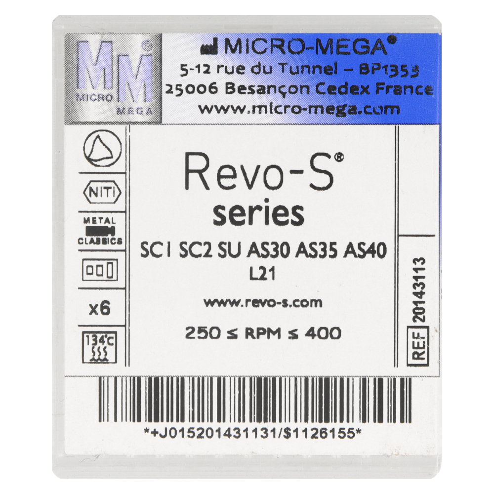 Ротационные файлы Revo-S 6 шт. Micro-Mega