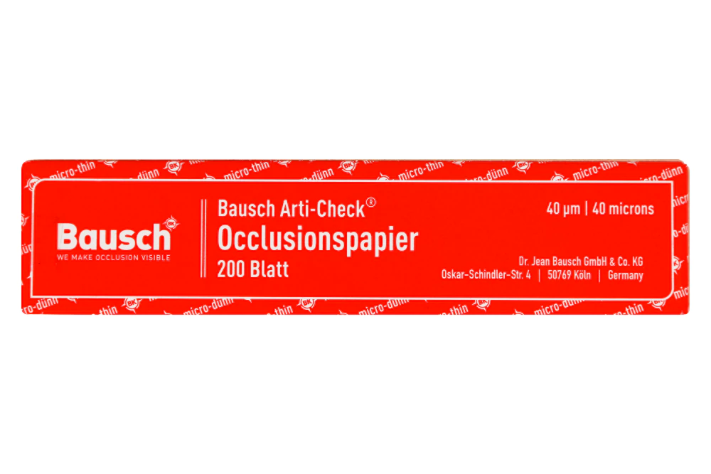 Артикуляционная бумага прямоугольная 40 мкм красная 200 шт. Bausch BK 10
