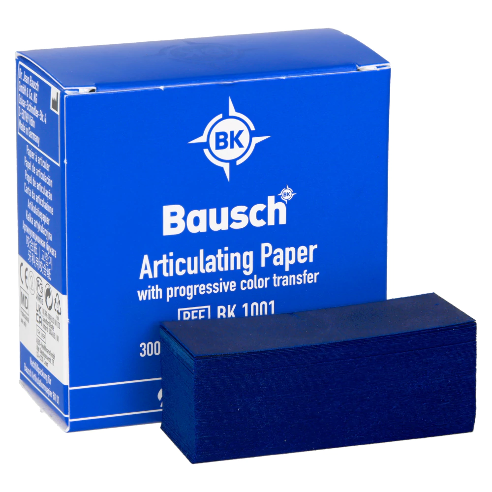 Артикуляционная бумага прямоугольная 200 мкм синяя 300 шт. BK 1001 Bausch