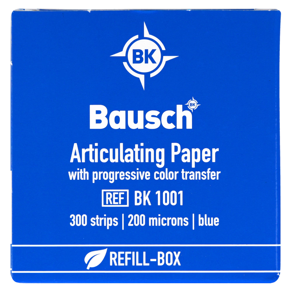 Артикуляционная бумага прямоугольная 200 мкм синяя 300 шт. BK 1001 Bausch
