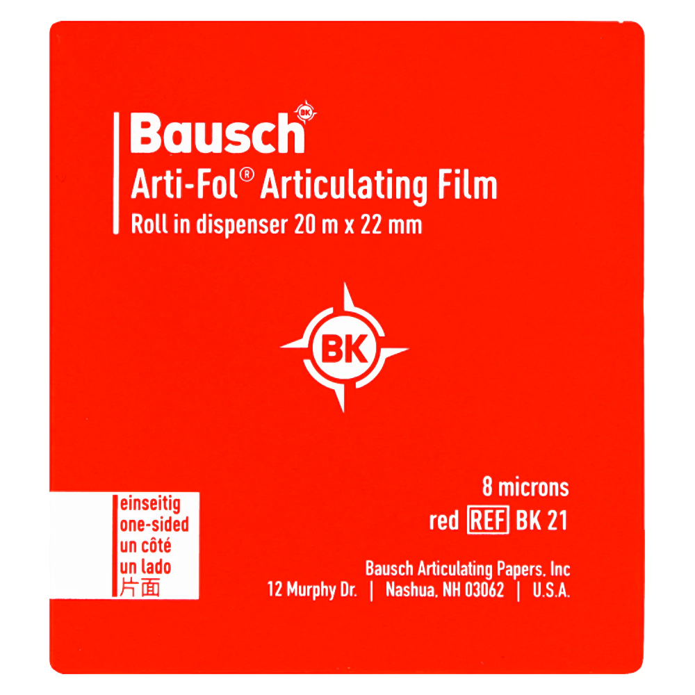 Односторонняя артикуляционная фольга 8 мкм красная 20 м BK 21 Bausch