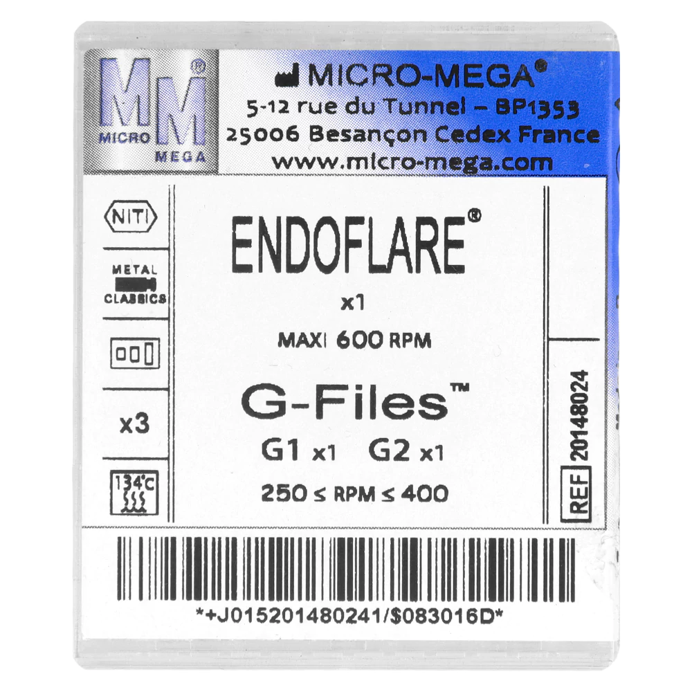 Файлы G-Files × 2 шт. + EndoFlare × 1 шт. Micro-Mega