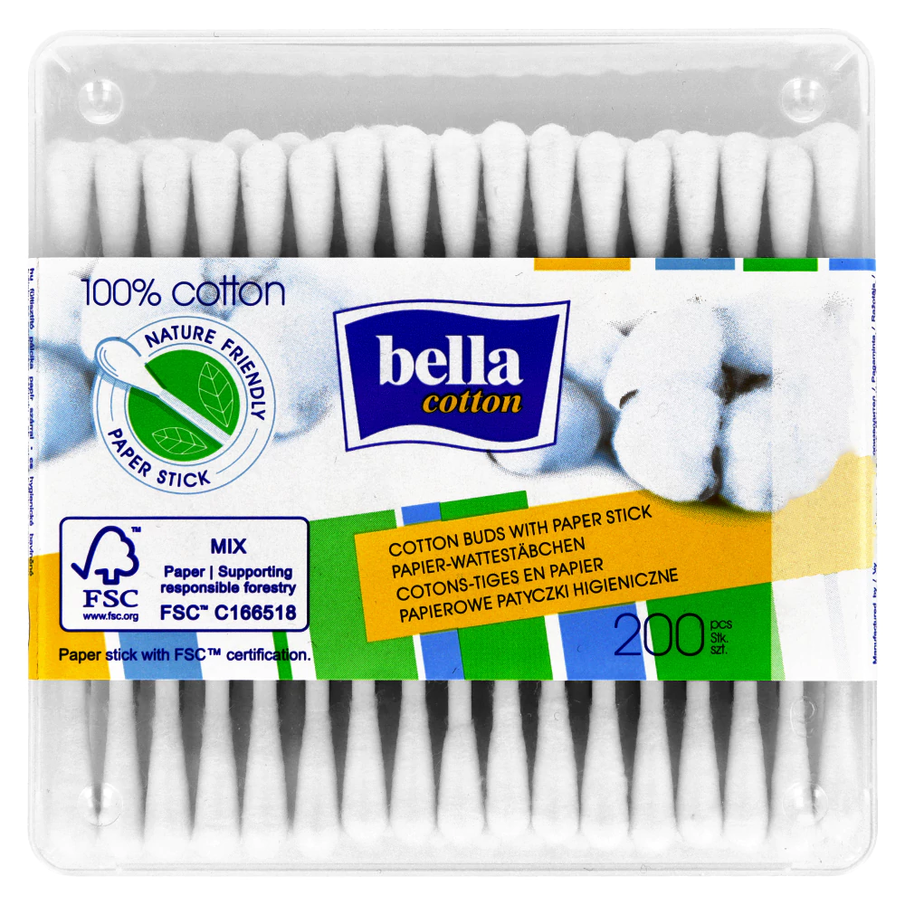 Гигиенические ватные палочки 200 шт. Bella