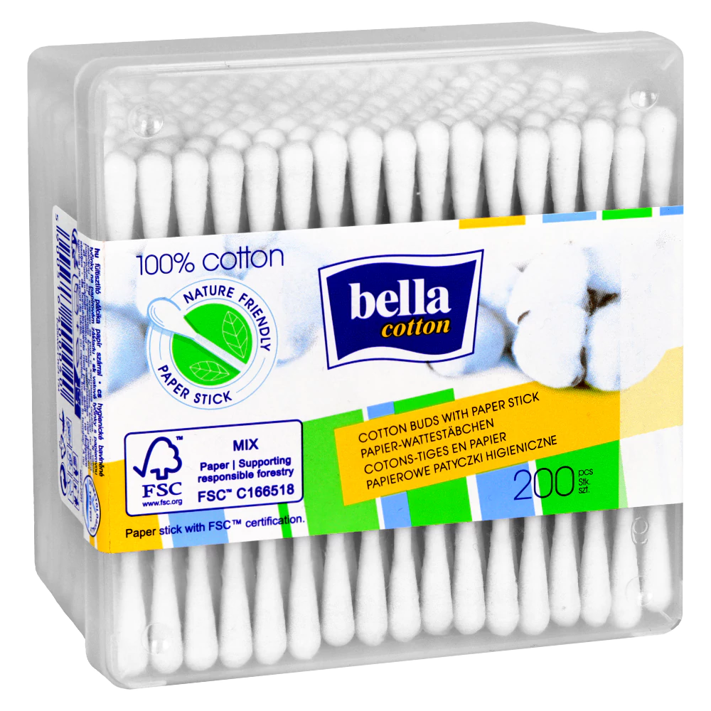 Гигиенические ватные палочки 200 шт. Bella