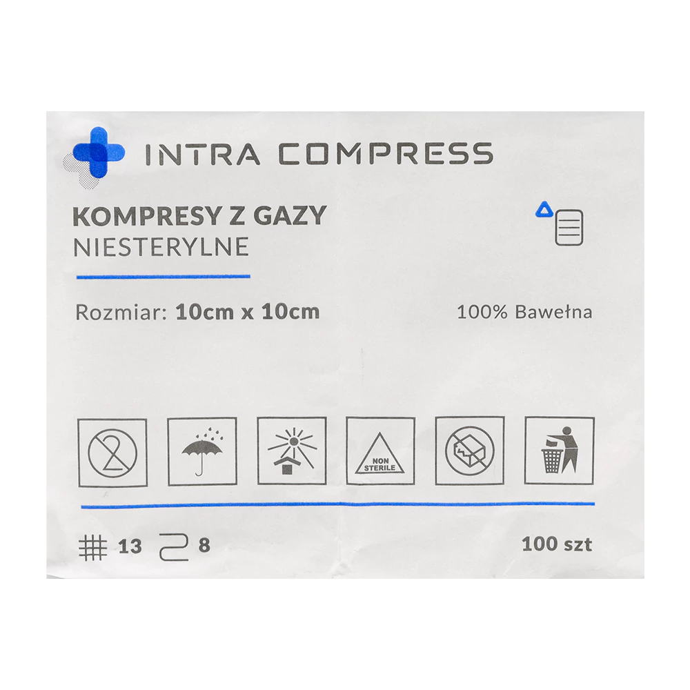 Марлевые салфетки нестерильные 100 шт. Intra Compress