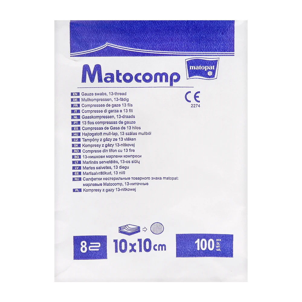 Марлевые салфетки нестерильные 100 шт. Matopat