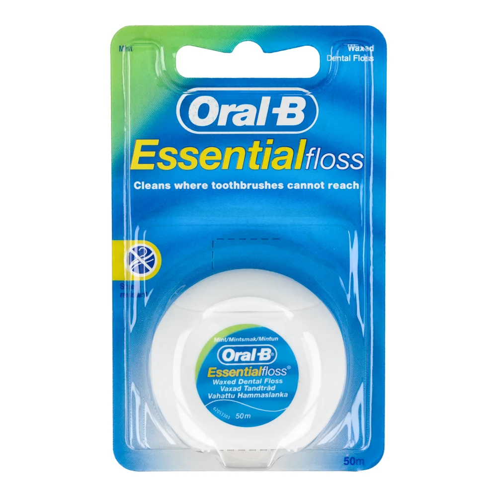 Вощёная зубная нить Essential Floss 50 м Oral-B
