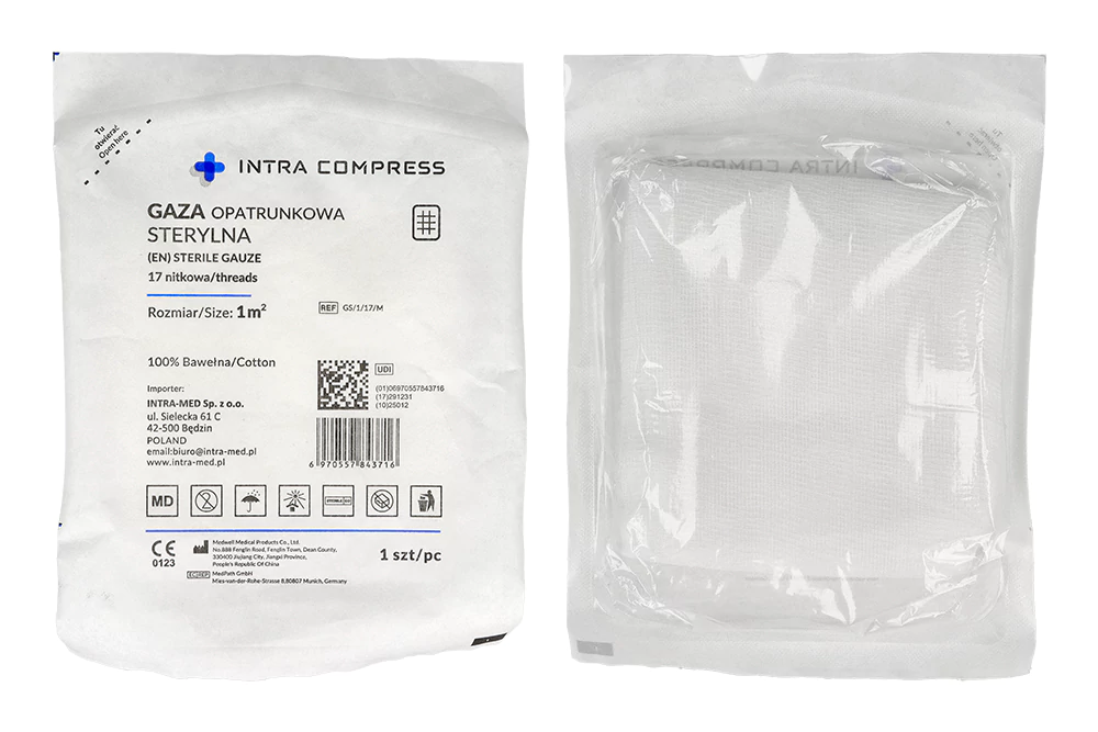 Стерильный марлевый компресс, 1 шт. Intra Compress