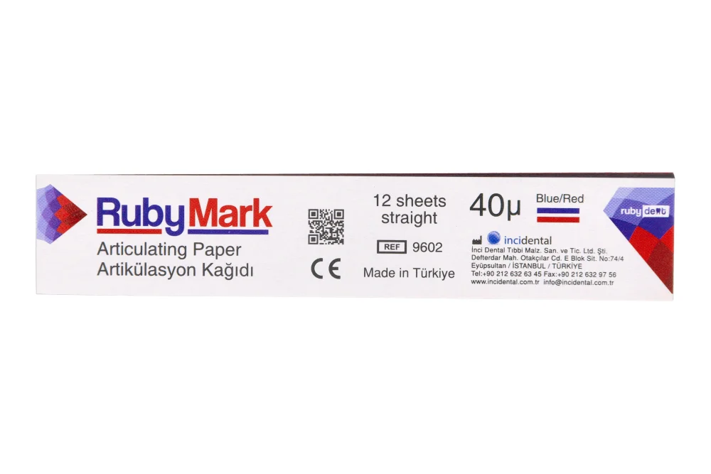 RubyMark артикуляционная бумага 40 мкм прямая 144 шт. RubyDent