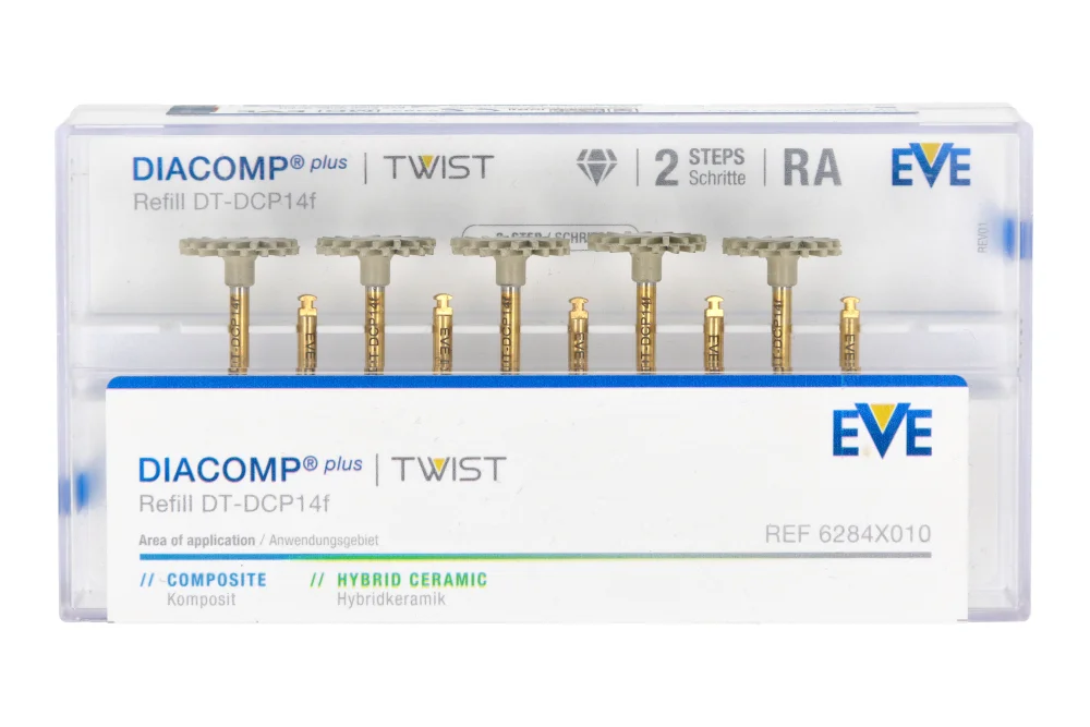 Алмазные полиры Diacomp plus Twist 10 шт. EVE