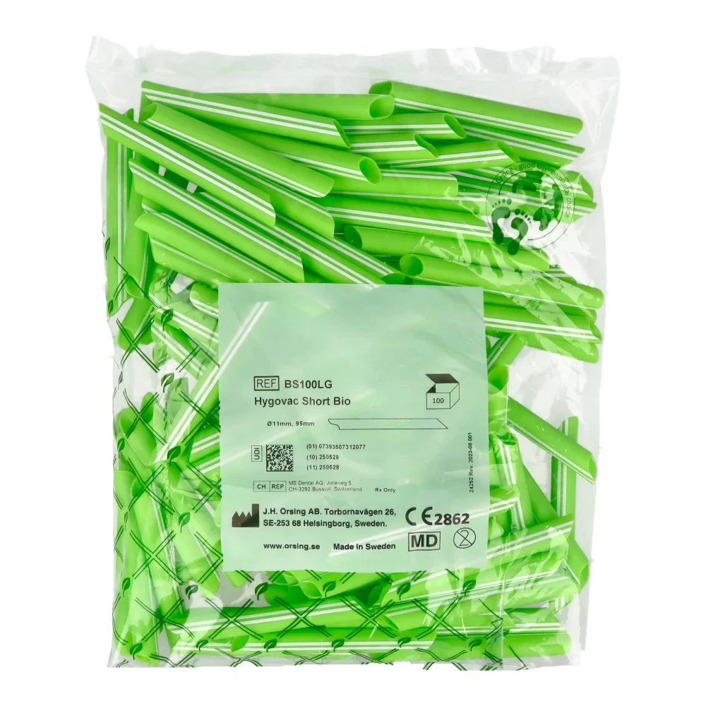 Биоразлагаемые слюноотсосы Hygovac Bio 100 шт. J.H. Orsing