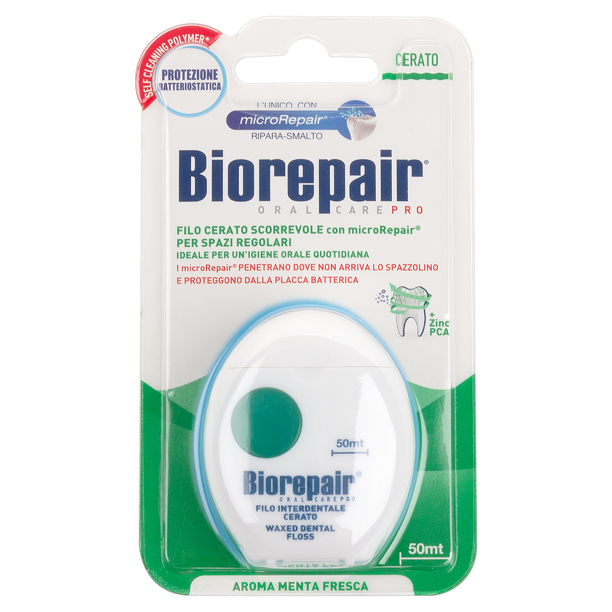 Вощёная зубная нить Biorepair (зелёная)